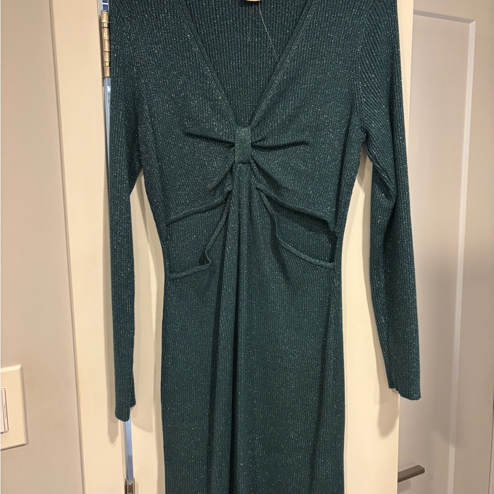 Abercrombie & Fitch Shimmer Teal Long Sleeve Dress